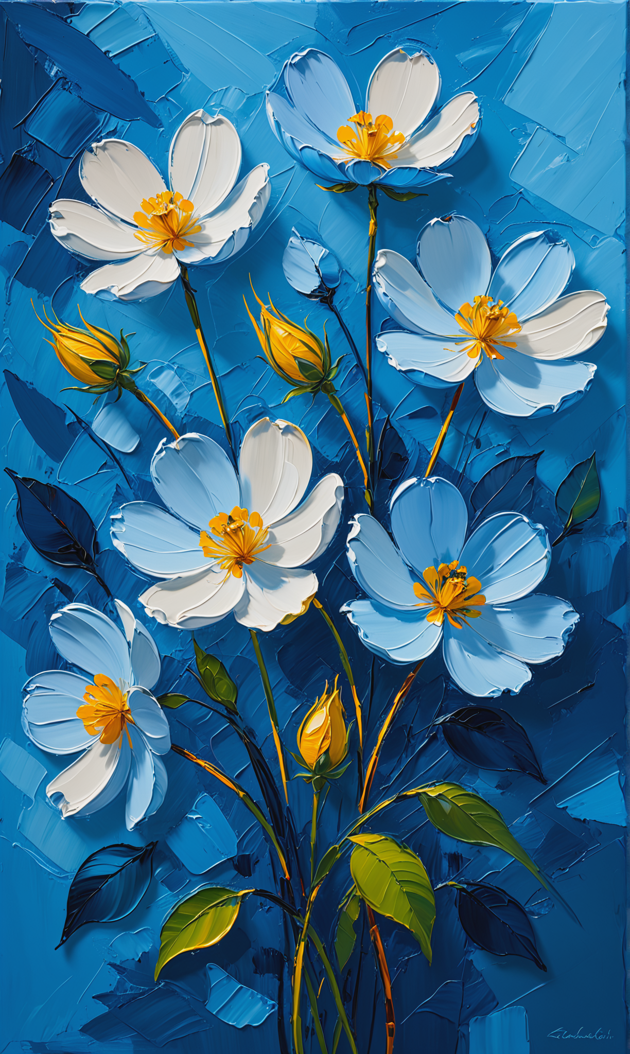 04932-1041991187-flowers, blue background, oil painting, rough stroke, line graphic, geomatric, generate an image with the rich texture and thick.png